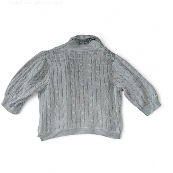 Ralph Lauren Light Gray Cable Knit Women’s size XL Cardigan Sweater NWT - Picture 2 of 3